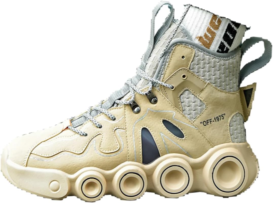 

Стильные повседневные кроссовки с комфортной платформой для мужчин, на каждый день, высокие с толстой подошвой, цветные ретро кроссовки Lexamen, бежевый