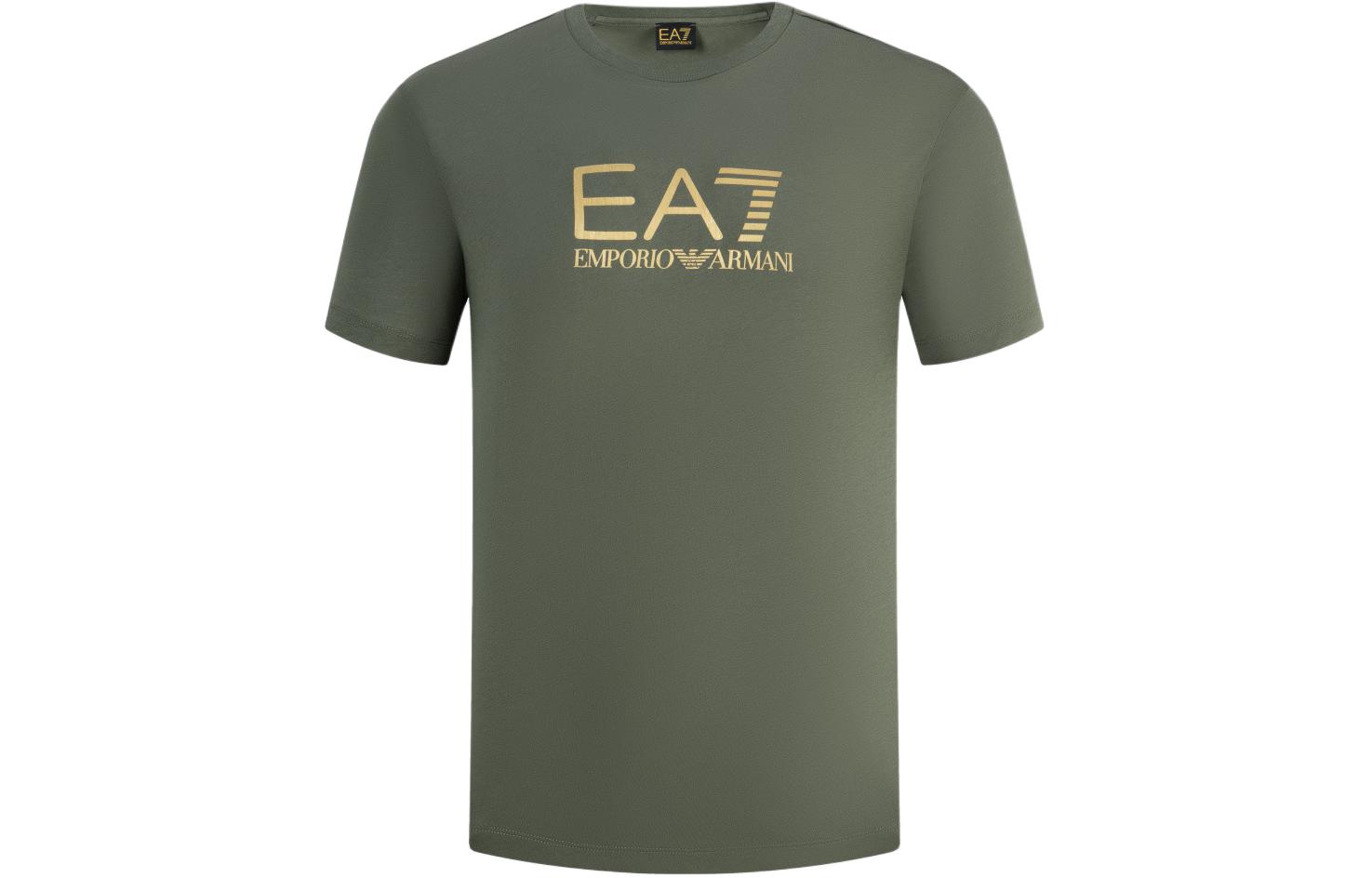 Футболка с принтом Ea7 Logo EMPORIO ARMANI, зеленый — фото 3