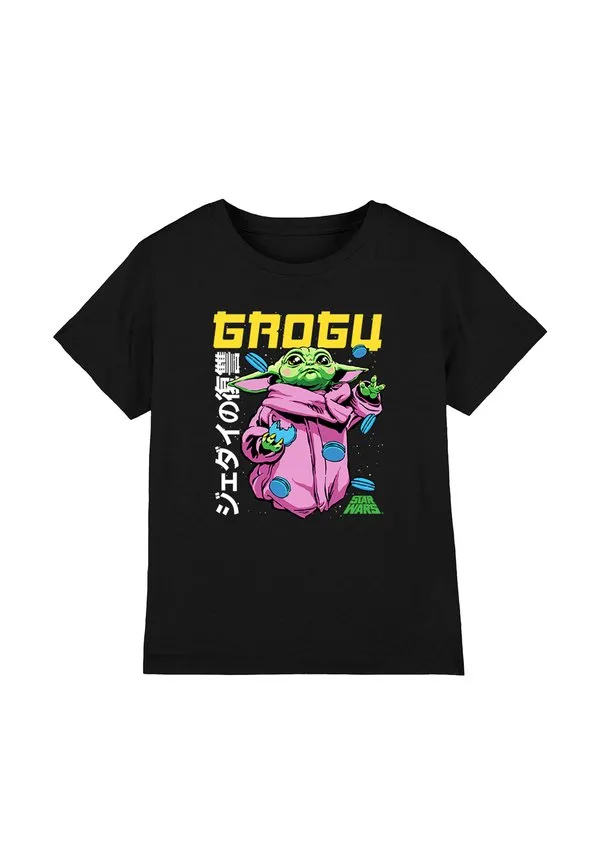 Футболка с принтом макарон грогу из сериала «мандалорец» Star Wars, Black