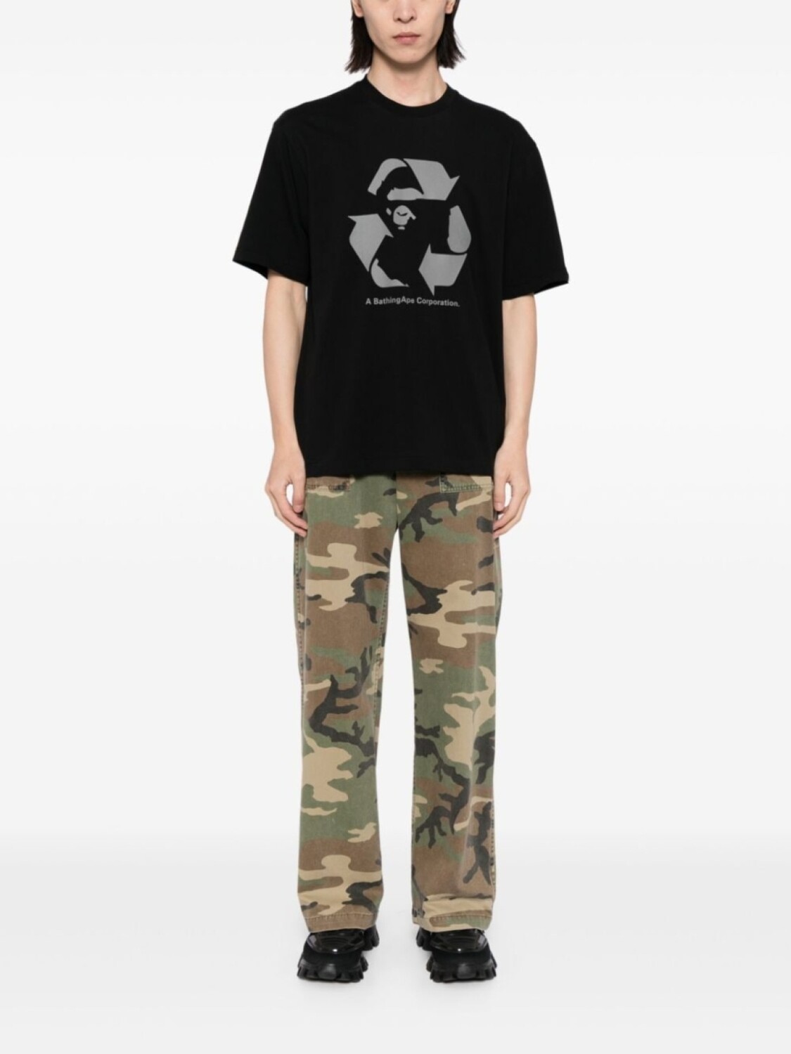 

A BATHING APE футболка с логотипом, черный