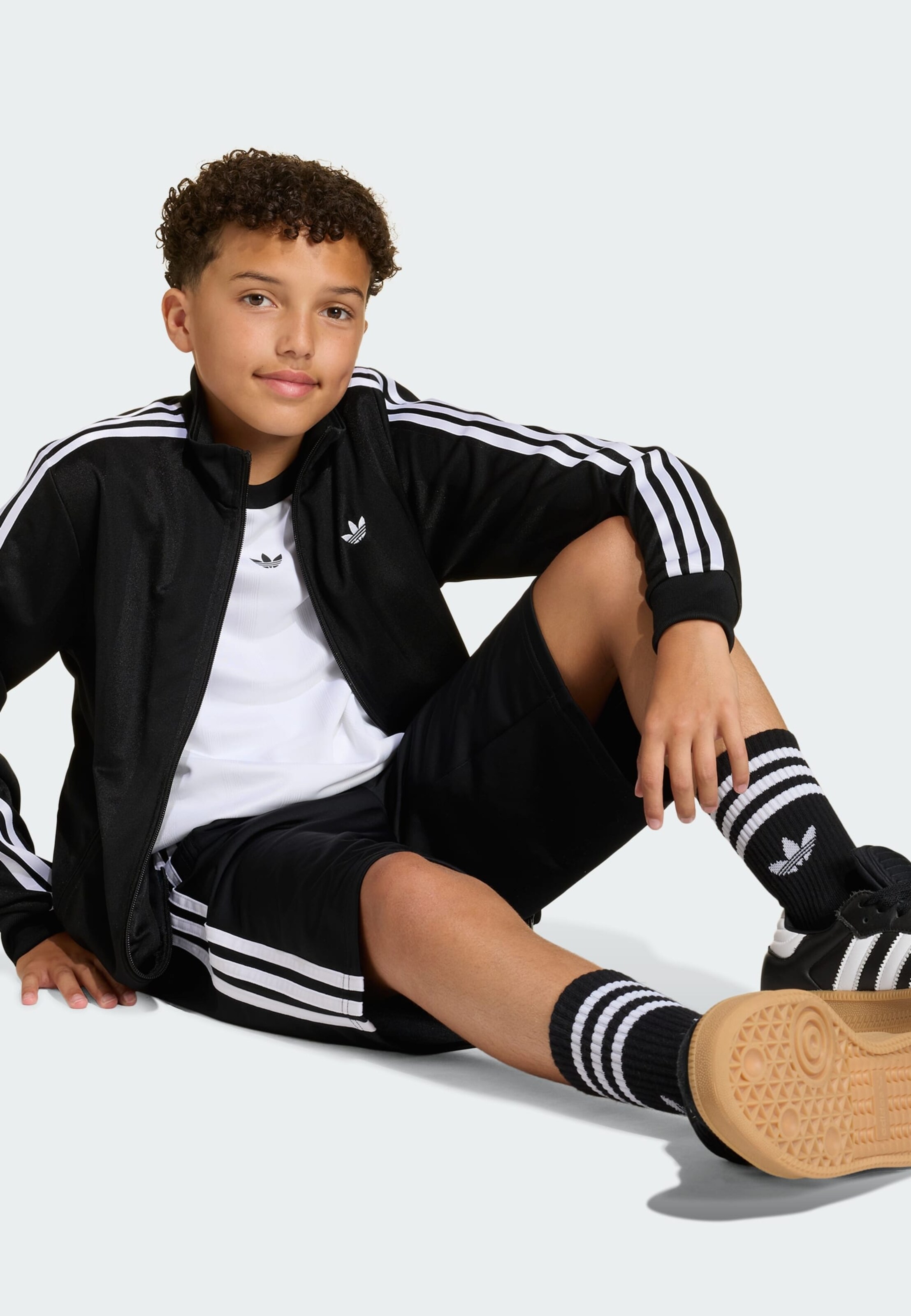 Adidas Originals Толстовка с молнией 'Firebird' в черном цвете — фото 3