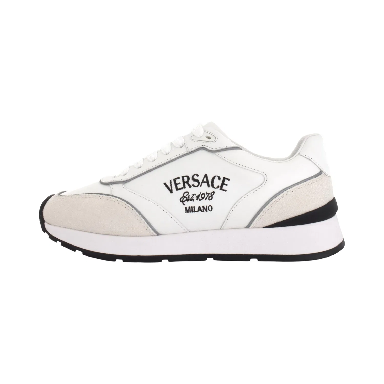 Кроссовки повседневные кожаные VERSACE белые