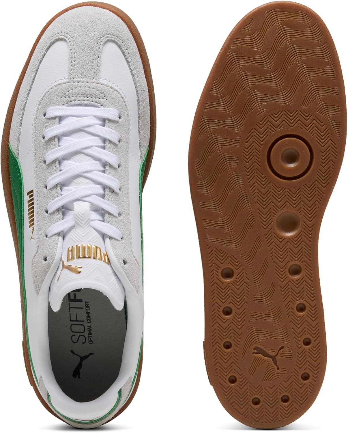 Мужские кроссовки Puma Club II Era, белый/зеленый/коричневый/светло-коричневый — фото 4