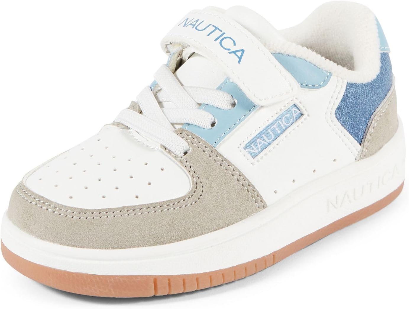

Детские кроссовки Nautica с регулируемыми ремешками, Удобные повседневные кеды для мальчиков и девочек, малышей и маленьких детей, белый/синий/серый