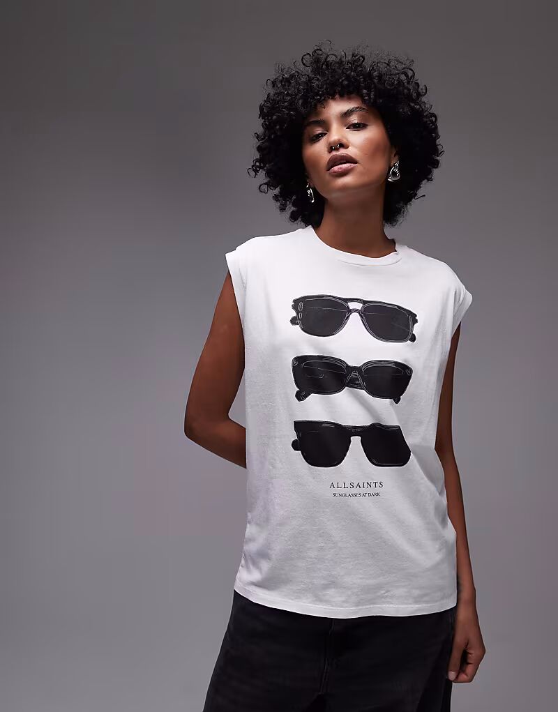 

Топ Allsaints sunnies brooke tank in optic white