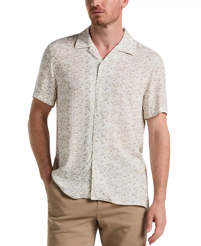 

Мужская рубашка Regular-Fit Brushstroke Perry Ellis, белый