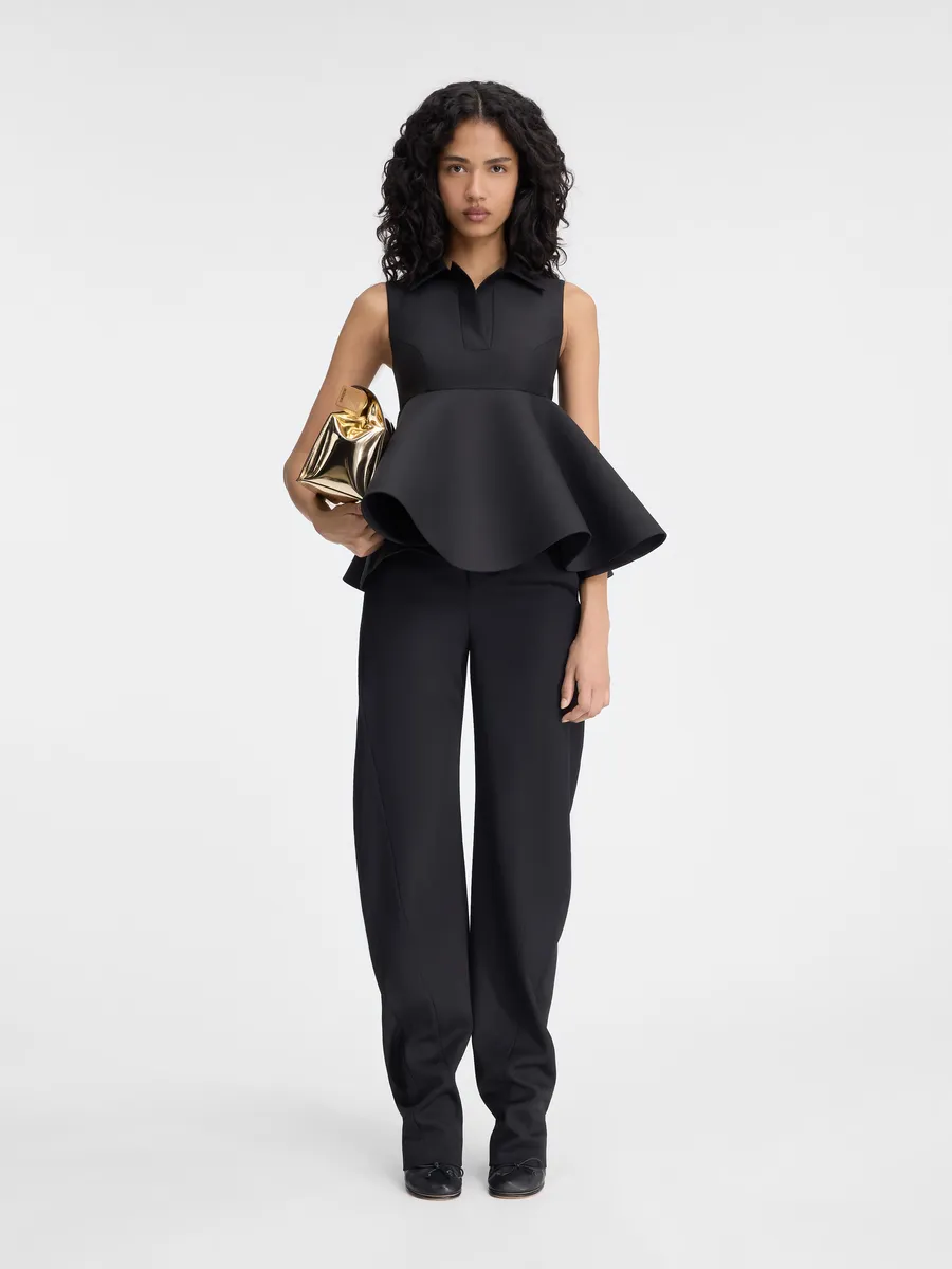 

Рубашка-поло с воланами Ле Спалла Jacquemus, черный