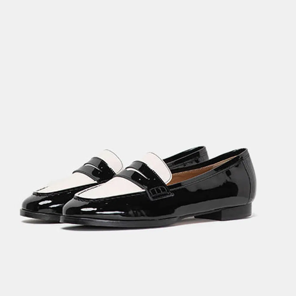 Мужские двухцветные лоферы Pio Twotone Penny Loafer Piano Black от Modiattico