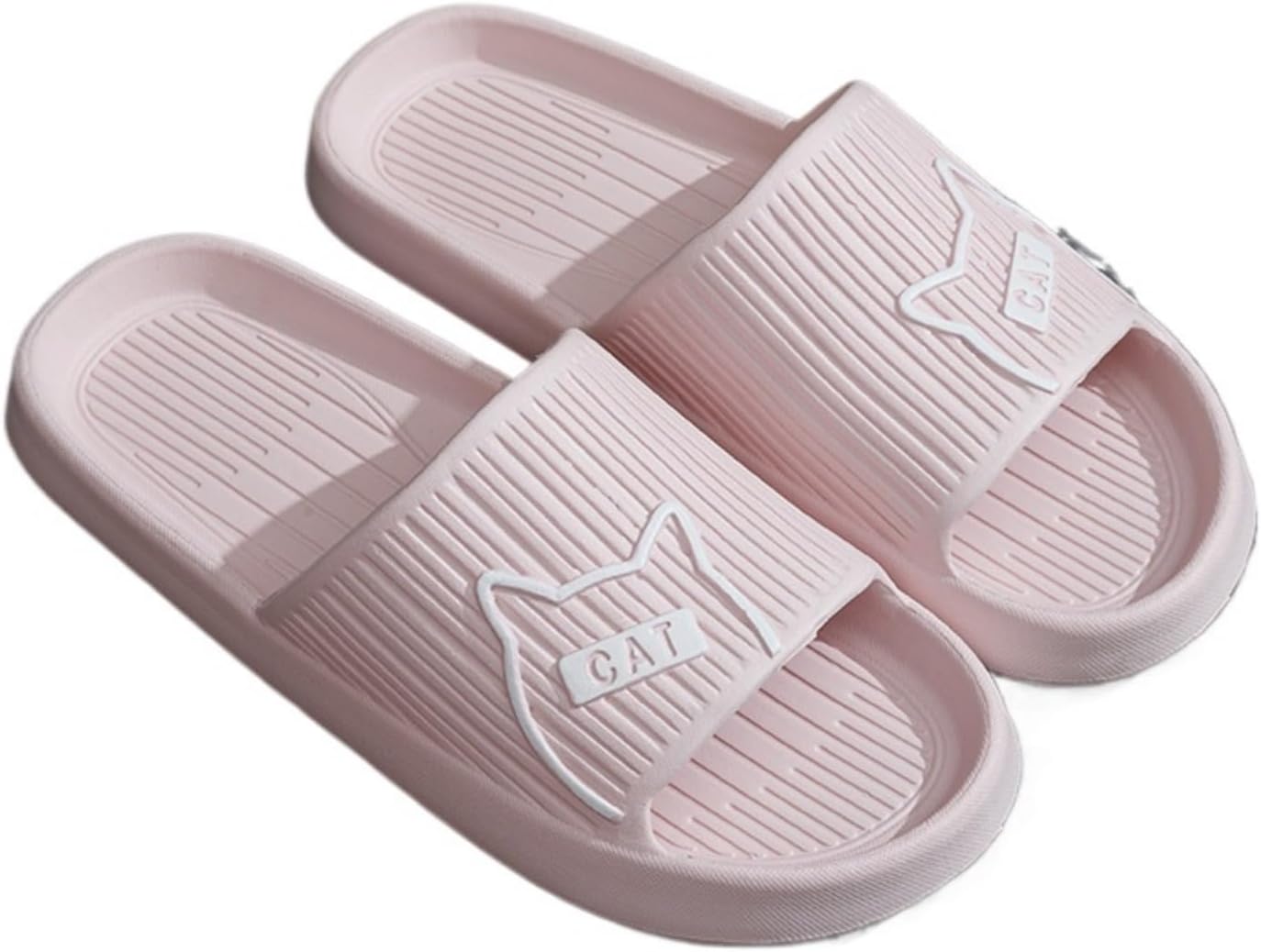 

Милые тапочки с котиком для женщин и мужчин, забавный персонаж, новинка, кавай, пушистые, мягкие, теплые, с подошвой, не скользят, для дома и улицы Elirar, розовый