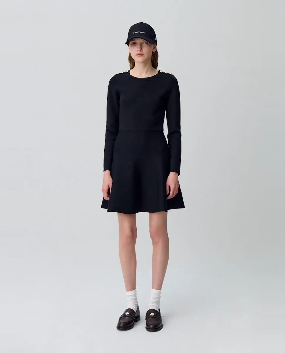 

Вязаное платье в стиле скейтер Claudie Pierlot, черный