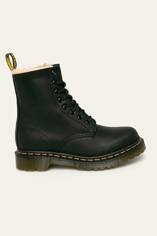 Ботинки кожаные Dr. Martens 1460 Serena с мехом, черный