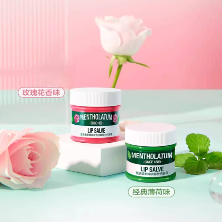 Mentholatum Бальзам для губ Mint Rose успокаивающий, увлажняющий и восстанавливающий 8,9г+8,9г — фото 3