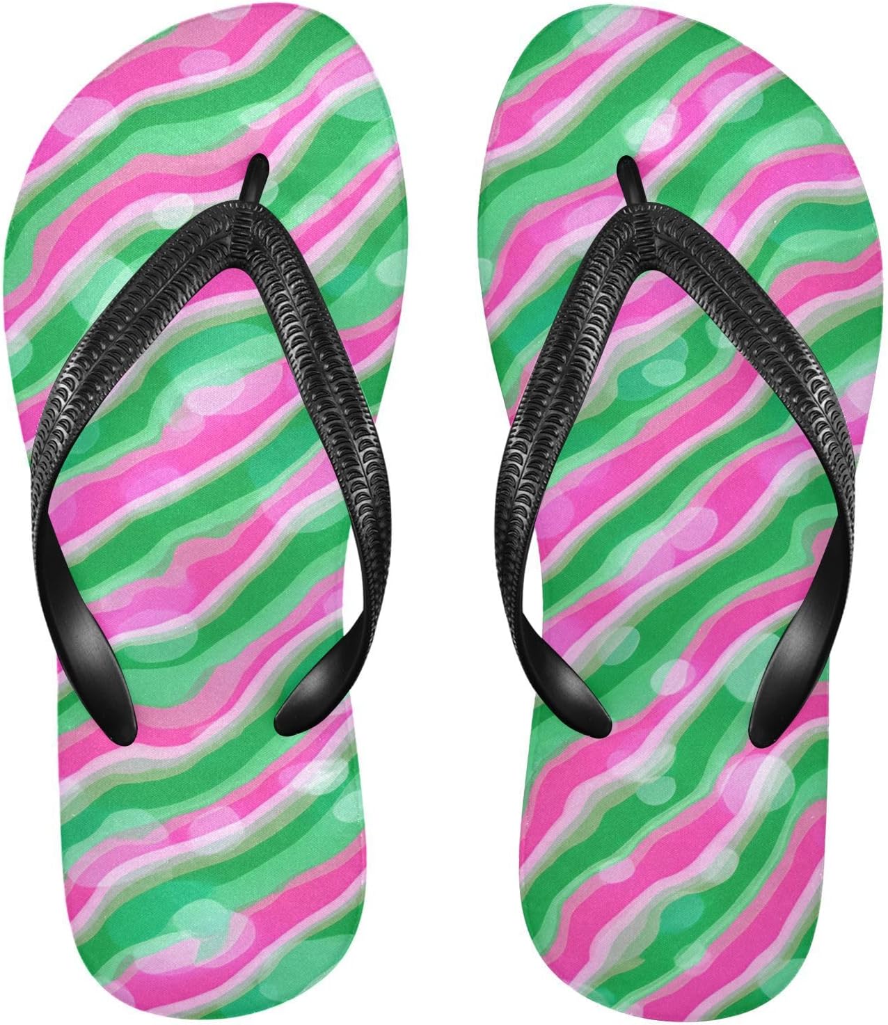 

Женские и мужские пляжные летние сандалии Wavy розово-зеленого цвета, шлепанцы для душа 20862006 Kfbe