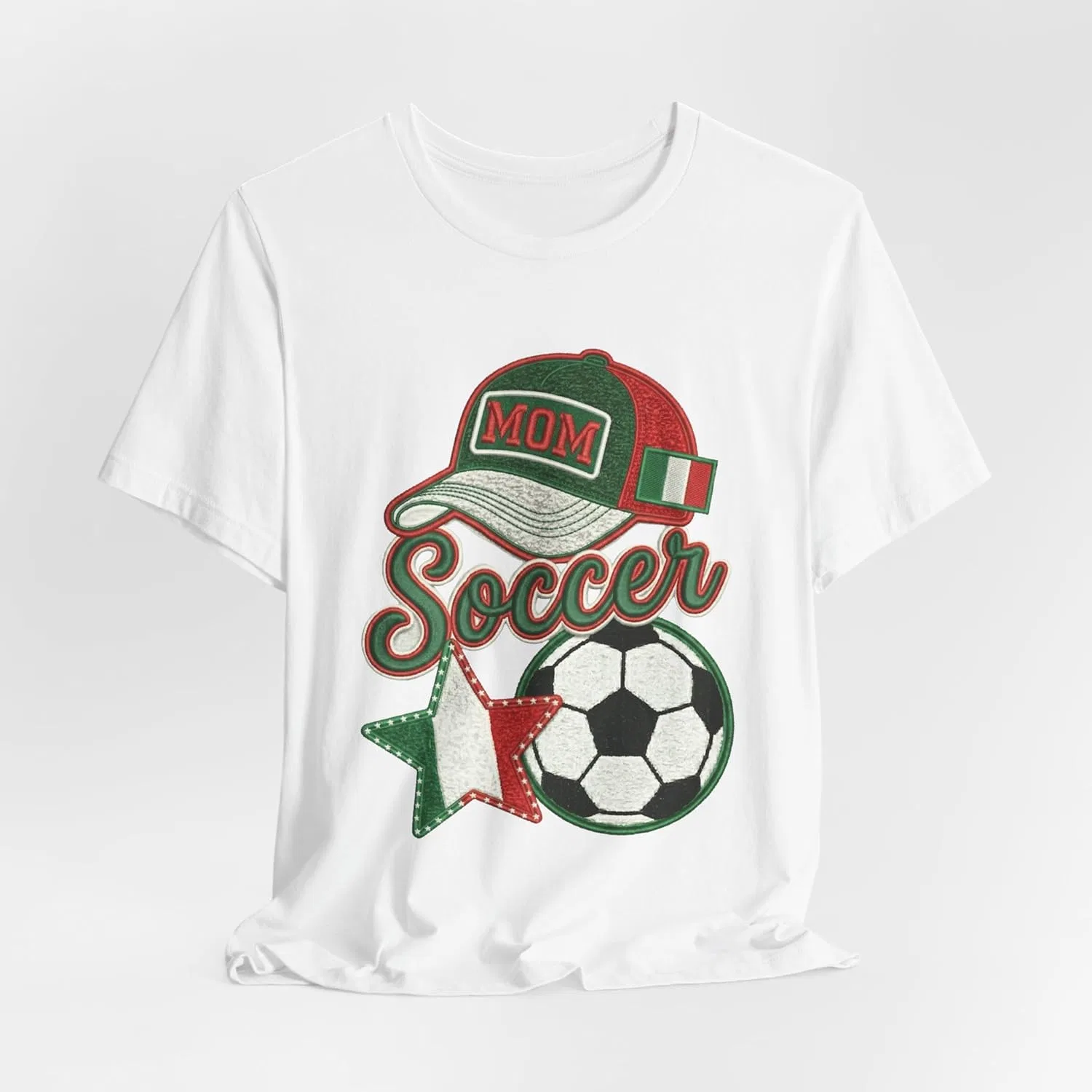 Футболка с принтом Mom Soccer Cap and Ball, White — фото 4