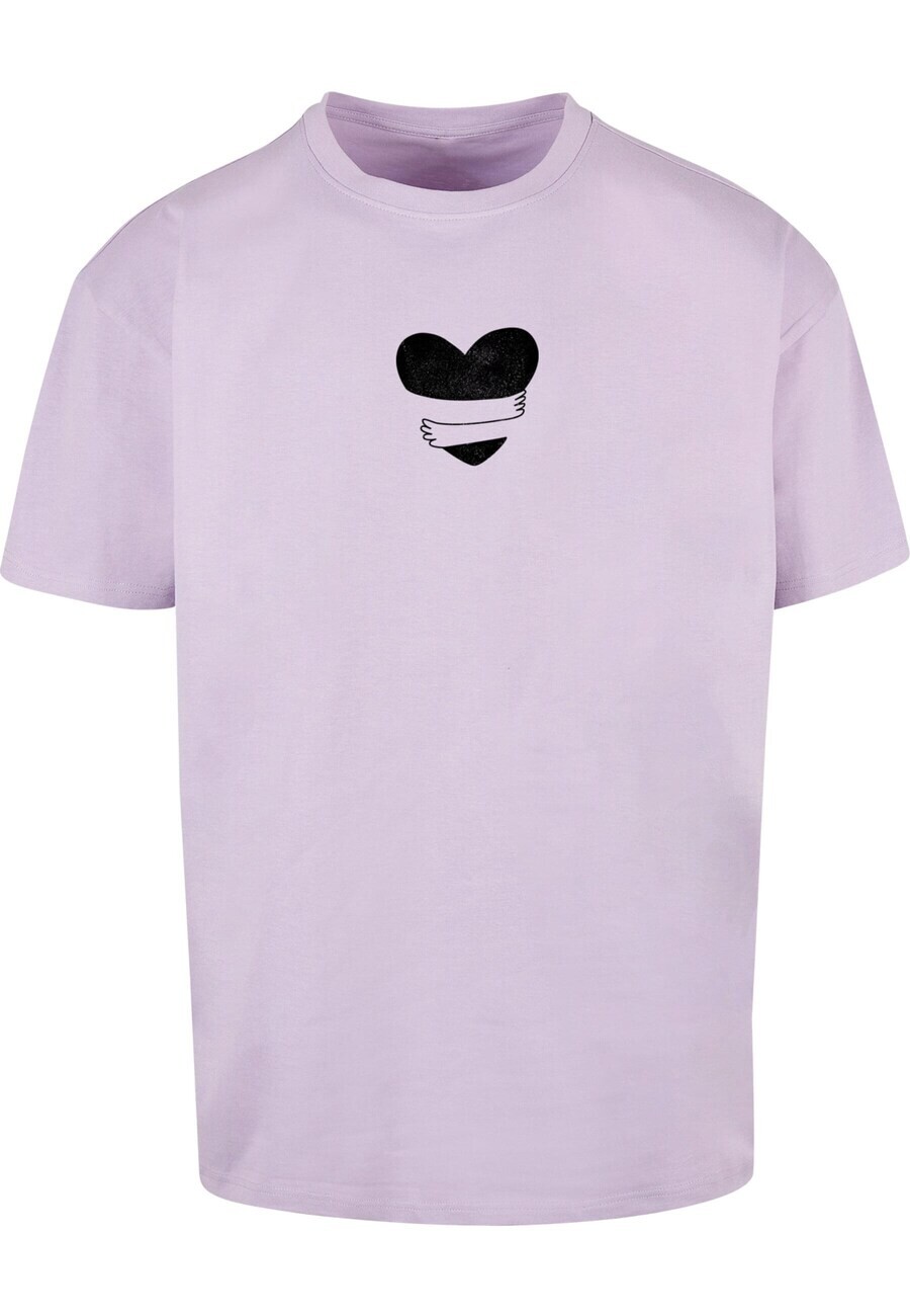 

Классическая футболка Merchcode Shirt Hugs & Love - Heart Hug, светло-фиолетовый