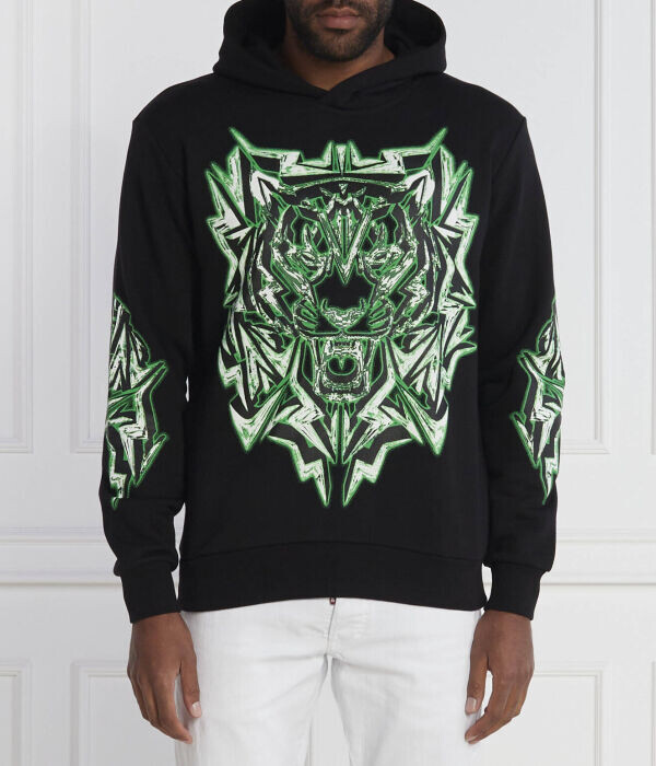 

Толстовка Plein Sport Regular Fit, черный / зеленый / белый