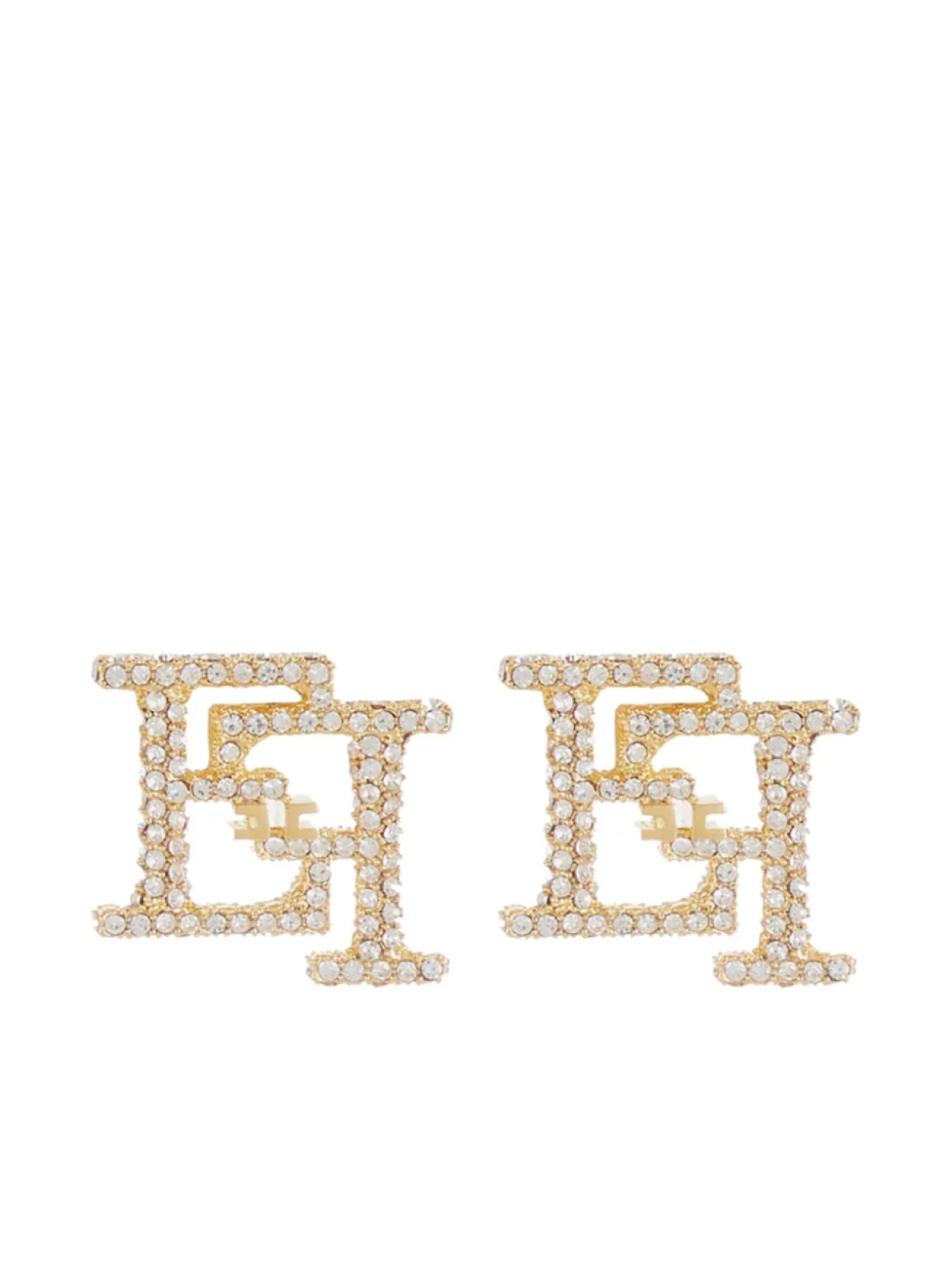 

Серьги с логотипом Elisabetta Franchi, украшенные кристаллами, золотой
