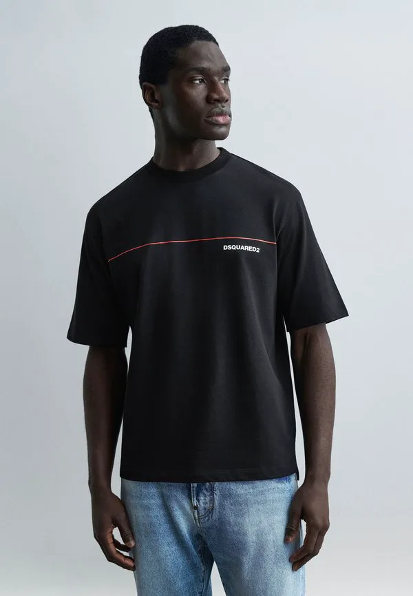 Футболка свободного кроя с принтом Dsquared2, Black