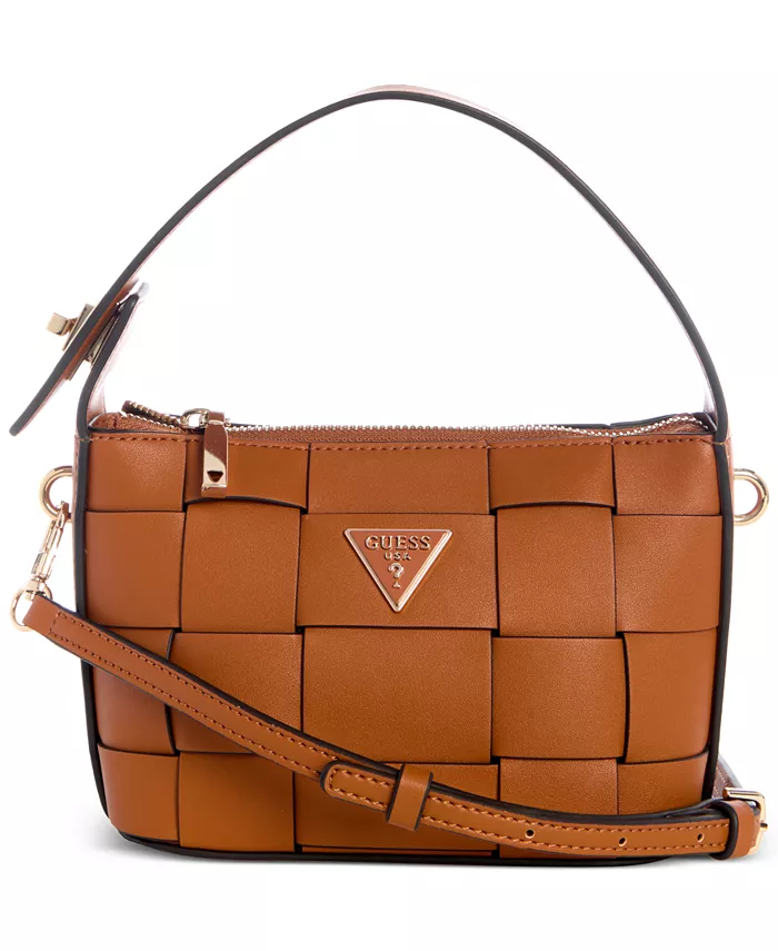

Сумка-хобо Maylee Mini Woven GUESS, коричневый