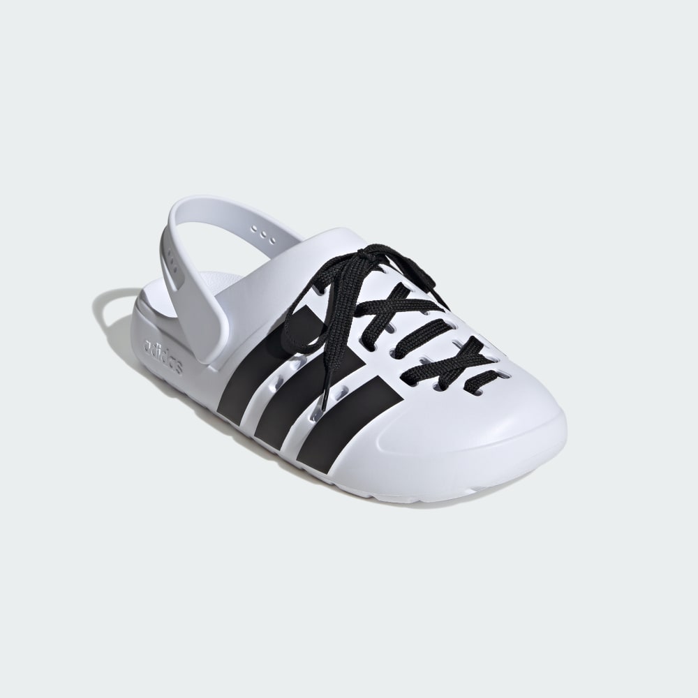 Сабо Adidas Adilette Clog 2.0, цвет Cloud White/Core Black/Gold Metallic — фото 4