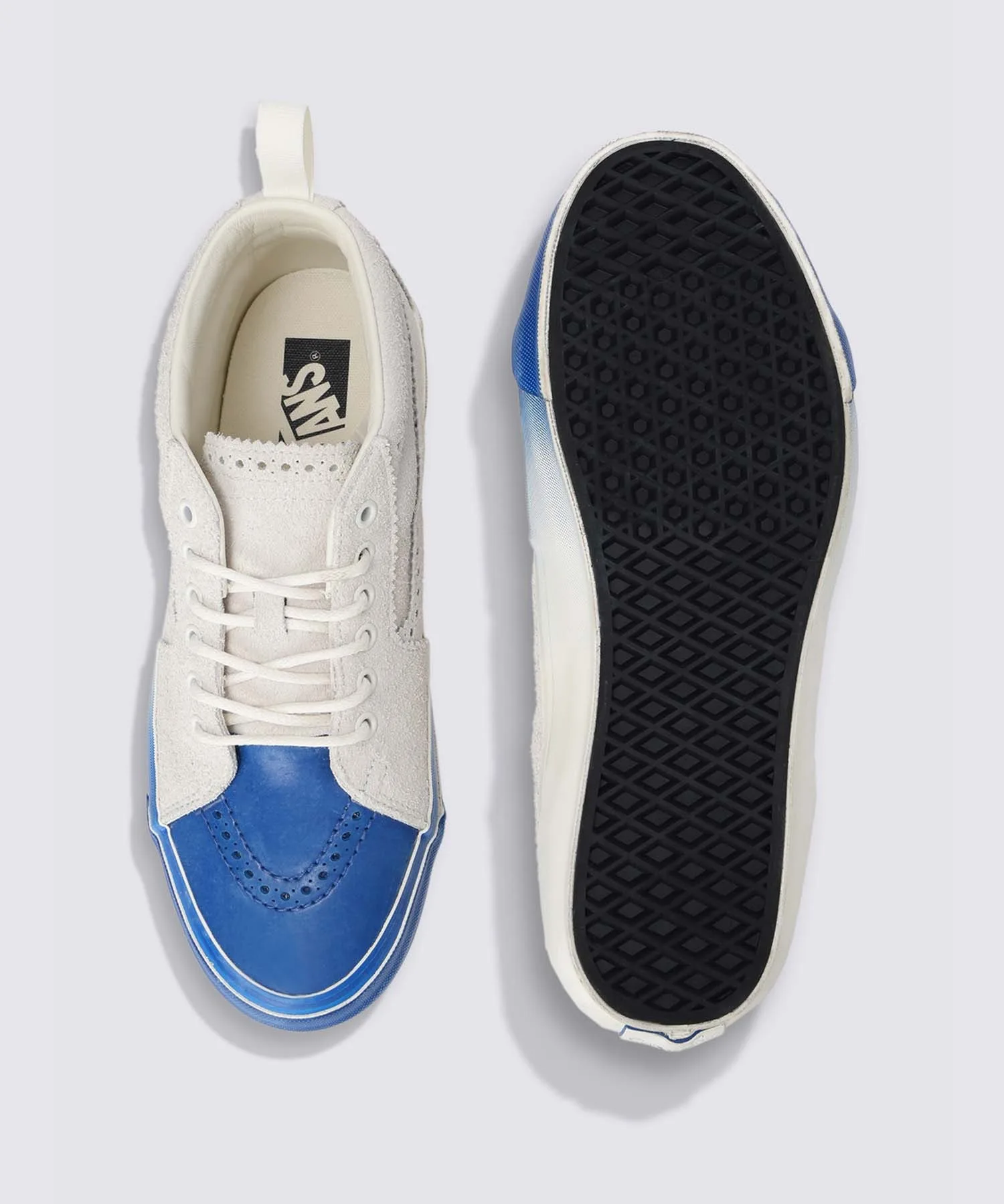 Унисекс кеды-хайтопы из натуральной кожи VANS VARSITY Sk8-Mid Reissue Brogue Off-white — фото 2