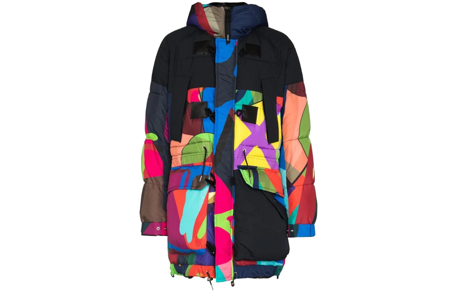 

Принтованная утепленная куртка Sacai, Мультиколор