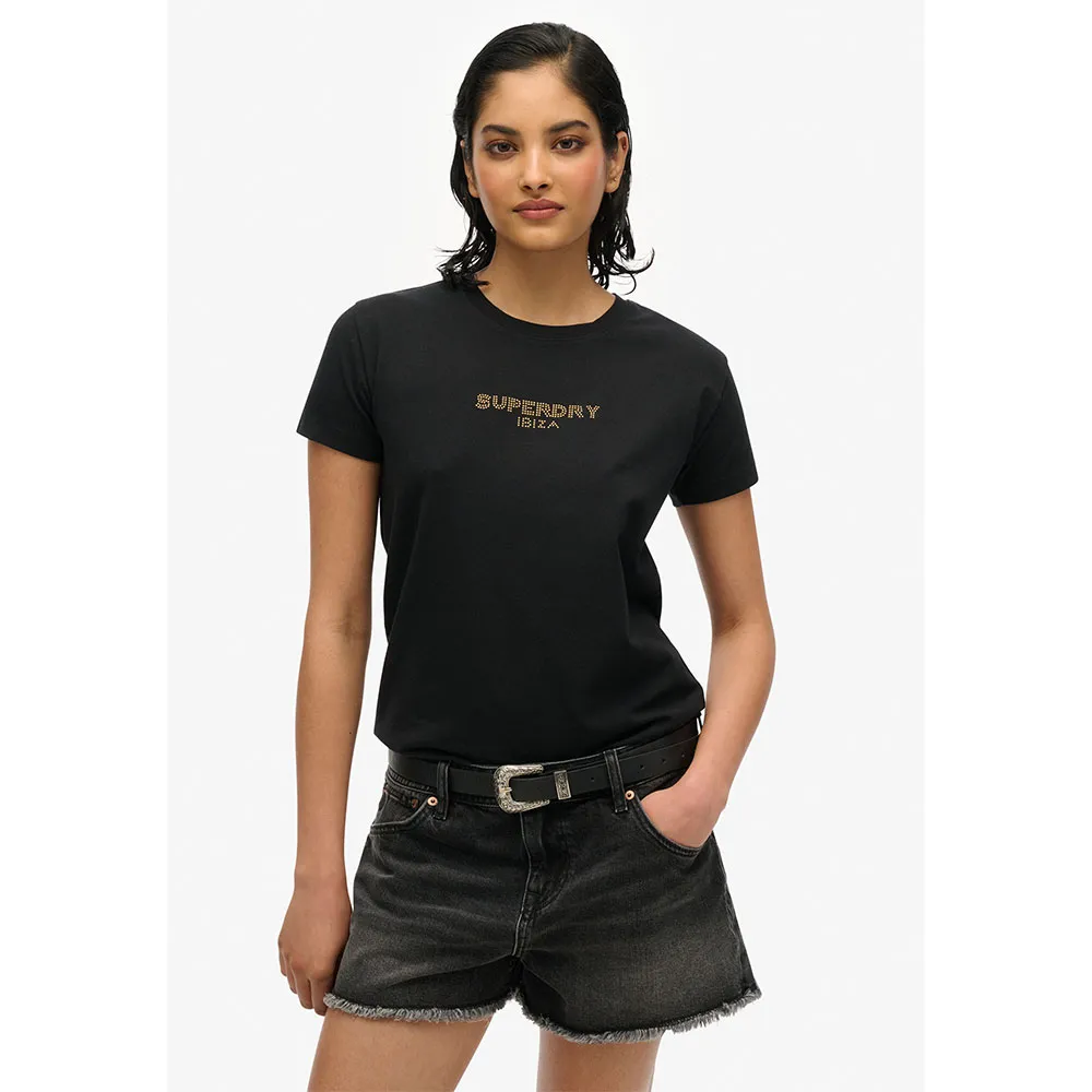 

Футболка с коротким рукавом Superdry Sport Luxe Fitted, черный