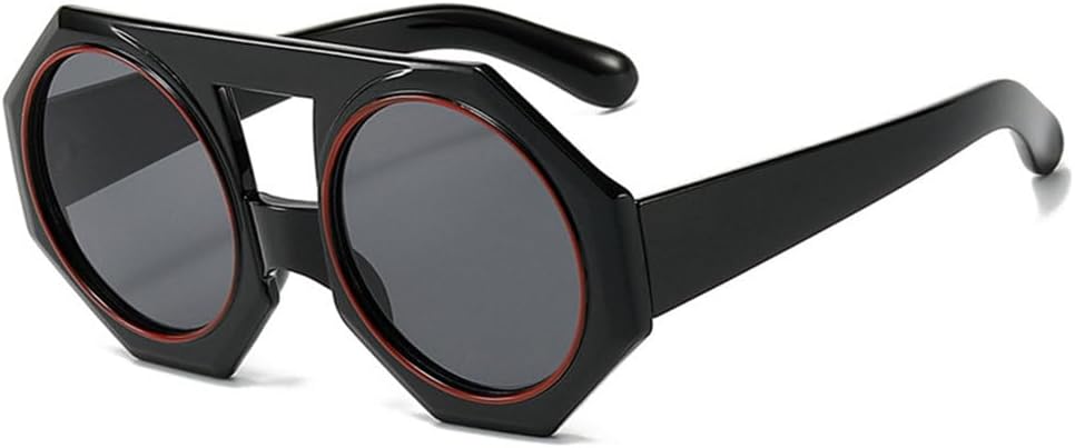 

Солнцезащитные очки Polygon Punk Round для женщин, популярные градиентные солнцезащитные очки, разноцветные очки для женщин, очки для мужчин с защитой от УФ-излучения UV400 TYUVIVO, Black-black