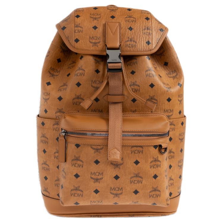 

MCM Бранденбург кожаный рюкзак среднего размера женский коричневый