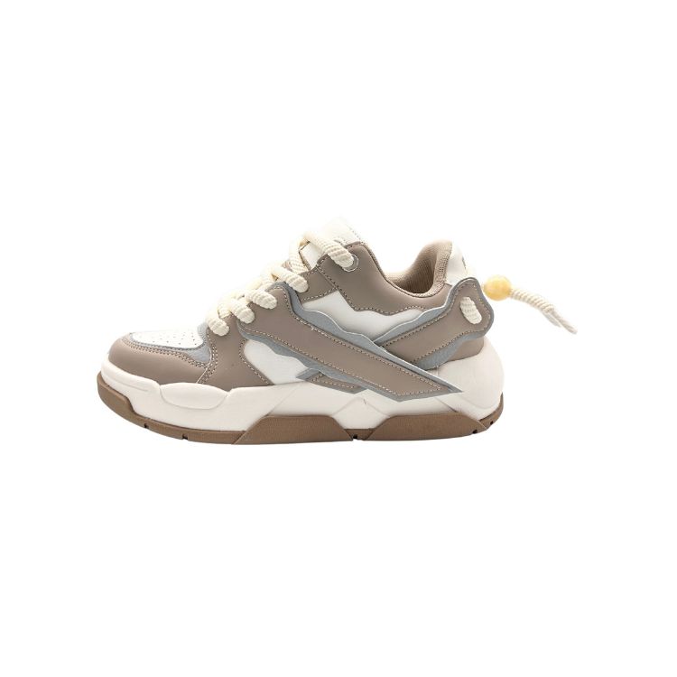 

QIANJIN Мужские низкие скейтерские кеды бежевые, цвет Beige