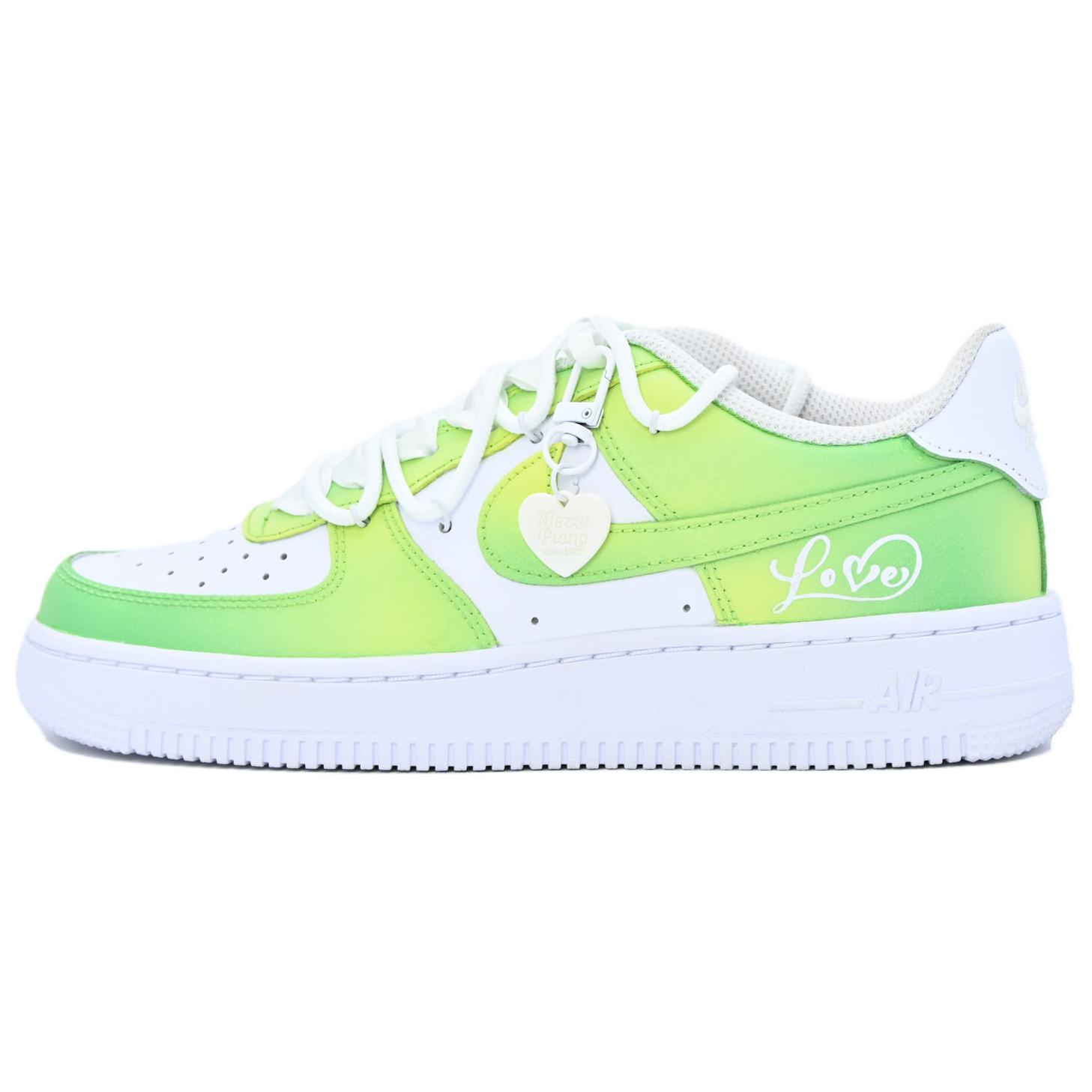 

Кроссовки Nike Air Force 1 Skateboarding Shoes Women's Low-top Green/yellow/white, цвет Keylime