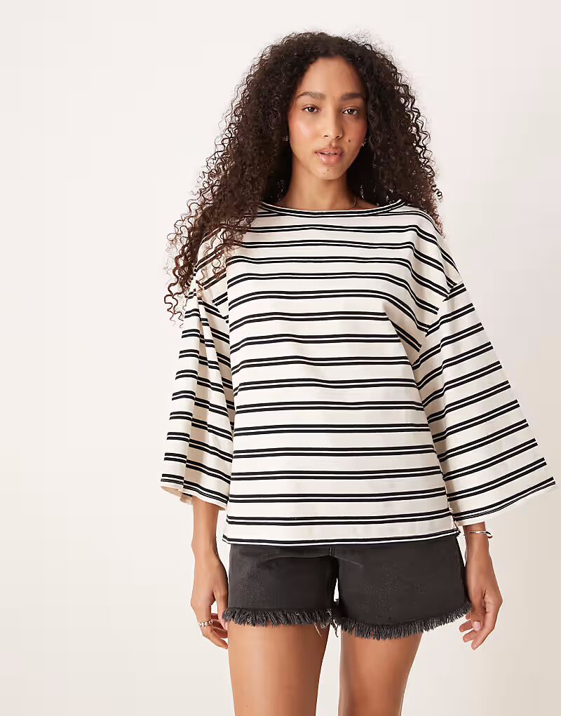 

Free People cest la vie мешковатая футболка в черную полоску