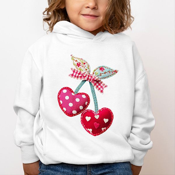 Толстовка с капюшоном для малышей Cherry hearts patchwork print The Juniper Shop, Pink — фото 3