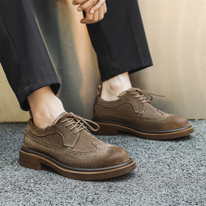 Туфли мужские Men"s Casual Men Low-Top Weishibangwei, хаки — фото 4