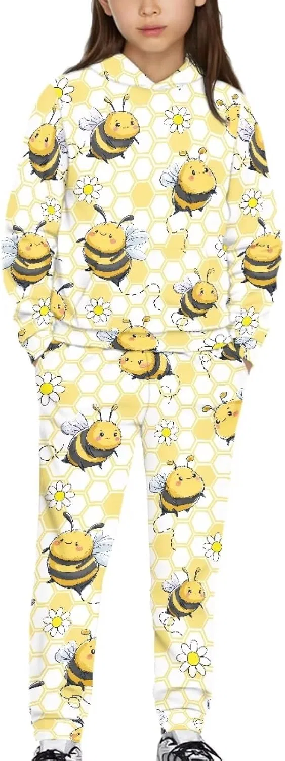 Детский спортивный костюм YECARYPOD, футболка и джоггеры, цвет Bee Flower, размер 5-12