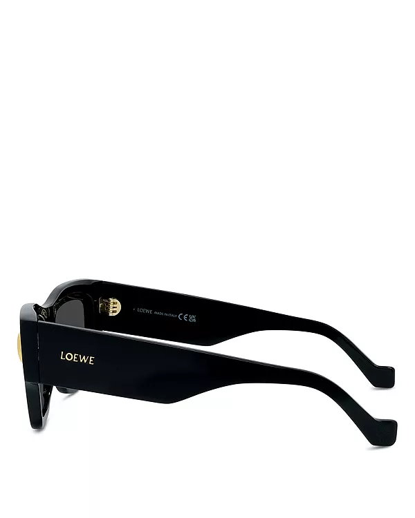 Фирменные черные солнцезащитные очки с геометрическим рисунком, 53 мм Loewe, черный — фото 3