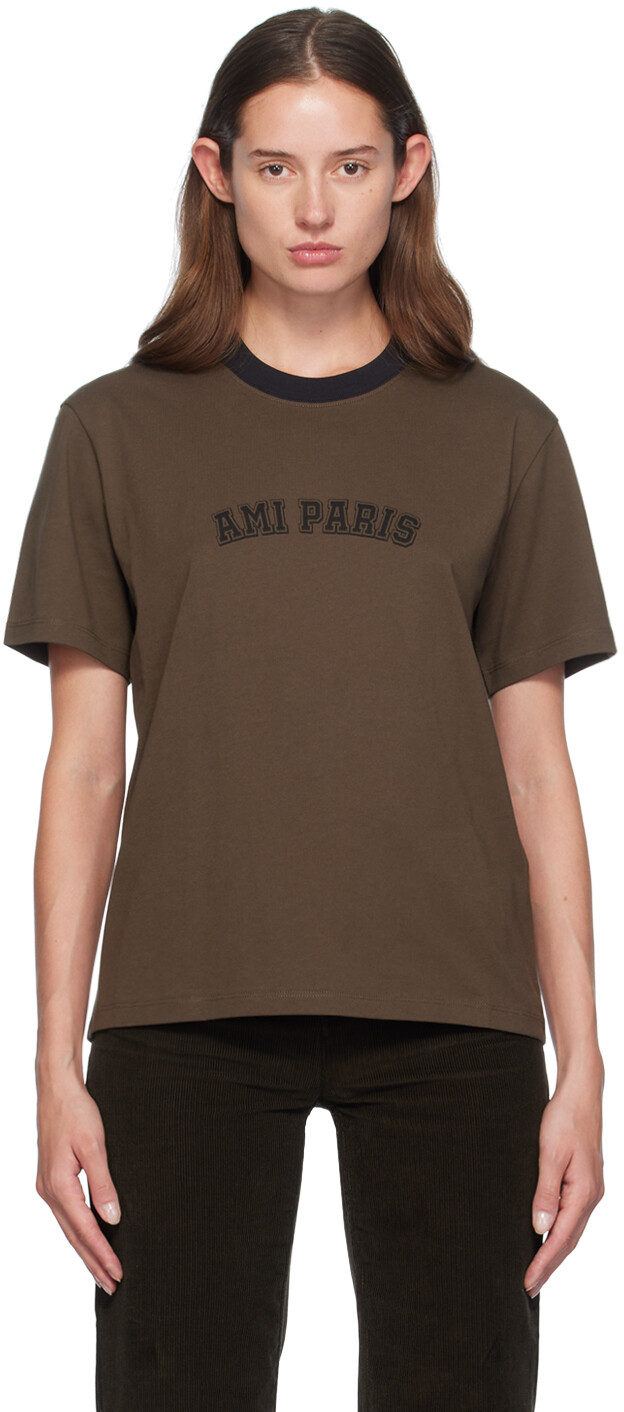 

Футболка с логотипом AI Paris Brown AMI Paris