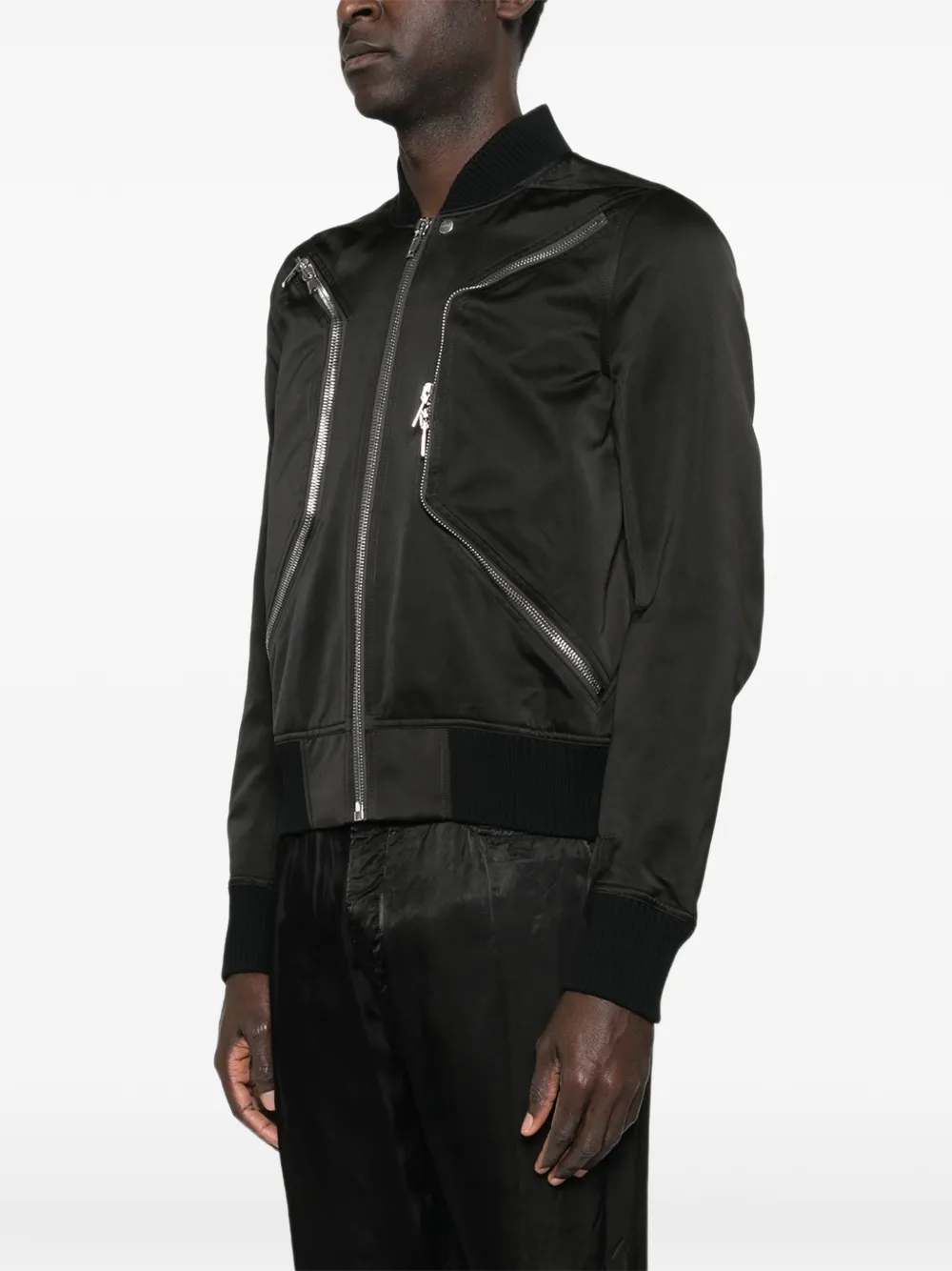 Укороченная бомбер-куртка Heizer Flight на молнии Rick Owens, черный — фото 3
