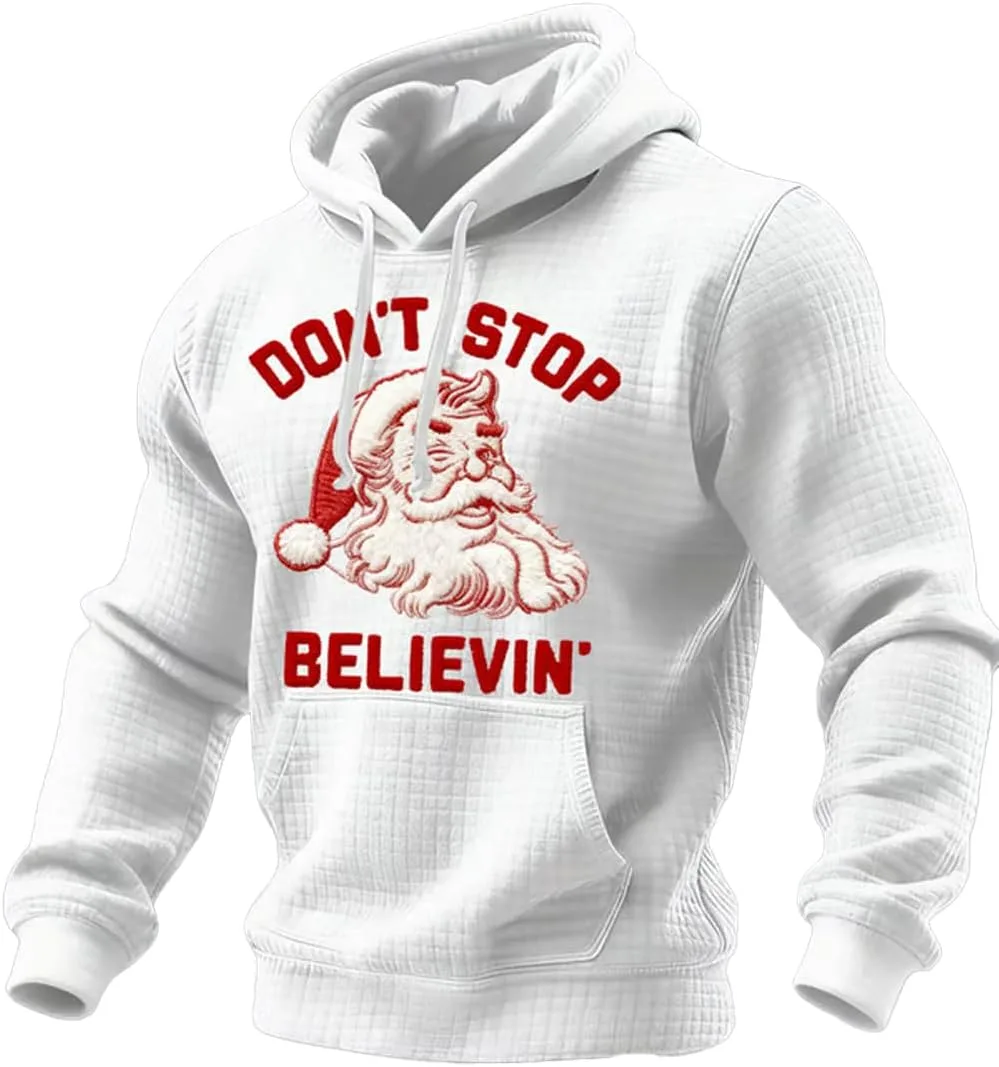 

Мужской свитшот с принтом Санта Клауса Dont Stop Believing