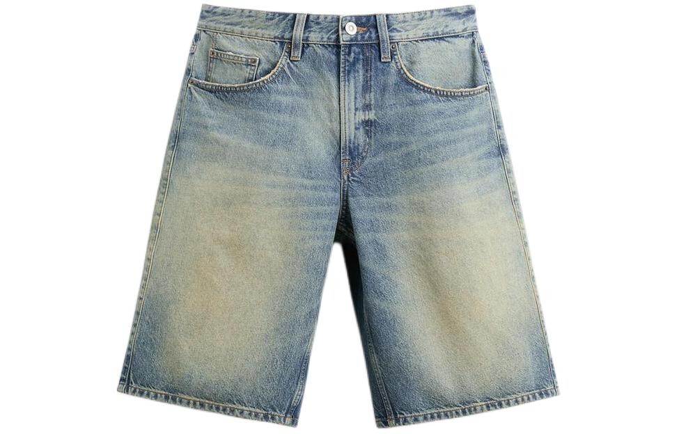 

Джинсовые шорты мужские средние синие Zara, синий
