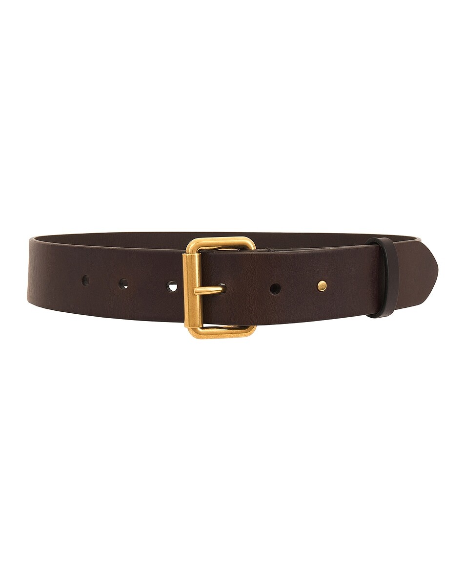 

Квадратный ремень из веганской кожи Saint Laurent, цвет Brown Oak
