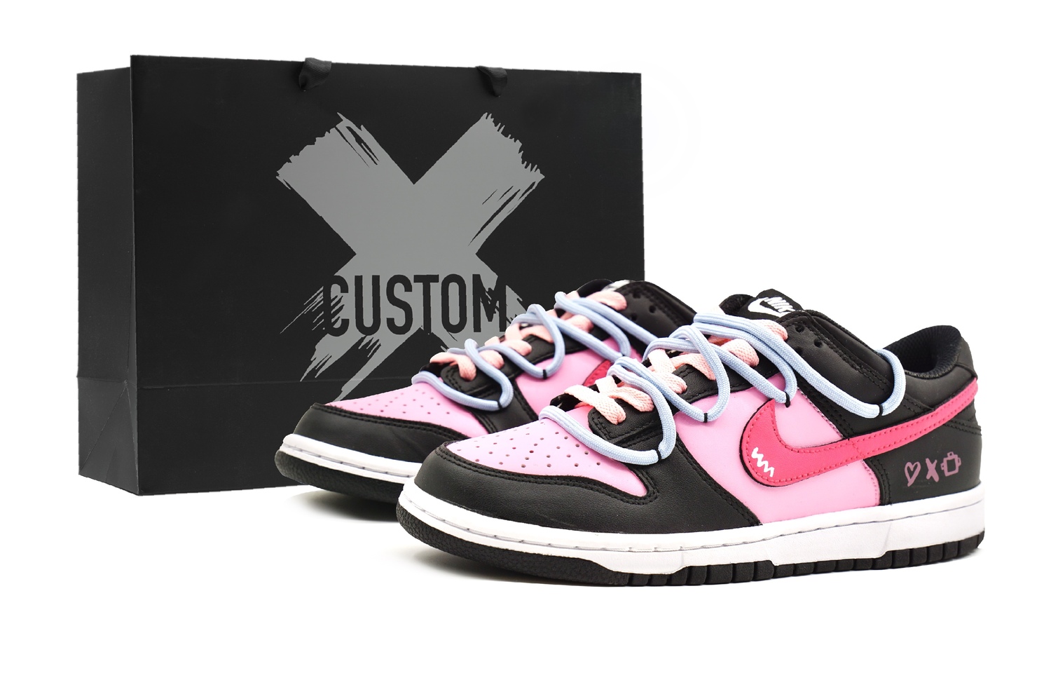 

Dunk Cute Chocolate Synthetic Leather, кожаная нескользящая, устойчивая к истиранию, с легкой амортизацией и балансом Nike, черный