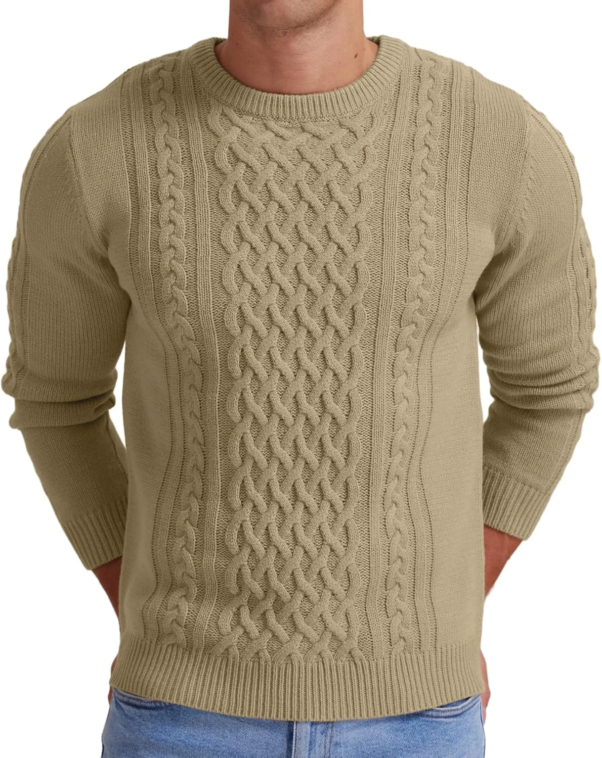 

Мужской свитер Askdeer с косой вязкой