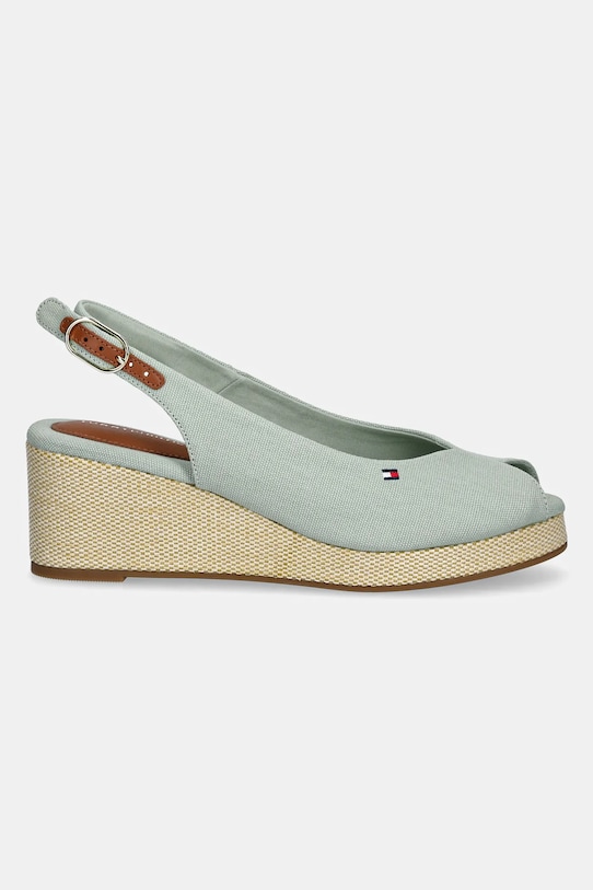 Сандалии Flag mid wedge espadrille на бретельке Tommy Hilfiger, зеленый — фото 2