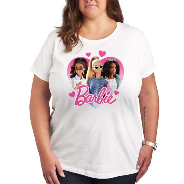 

Футболка с принтом в виде сердечек для полных Barbie, белый