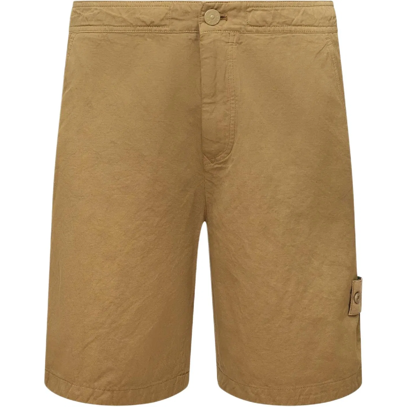 Шорты на пуговицах с патчем логотипа STONE ISLAND, Dark Beige
