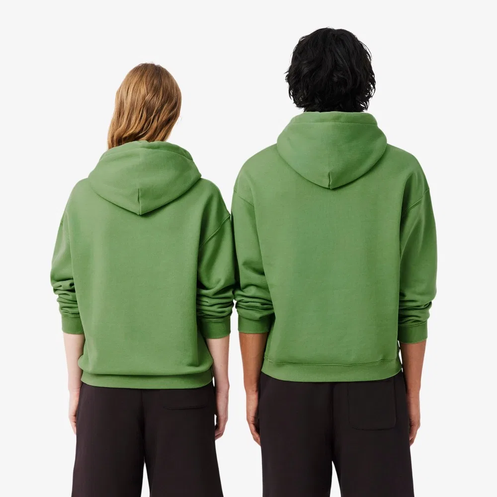Мужской зелёный худи Croc Signature Loose Fit от Lacoste — фото 3