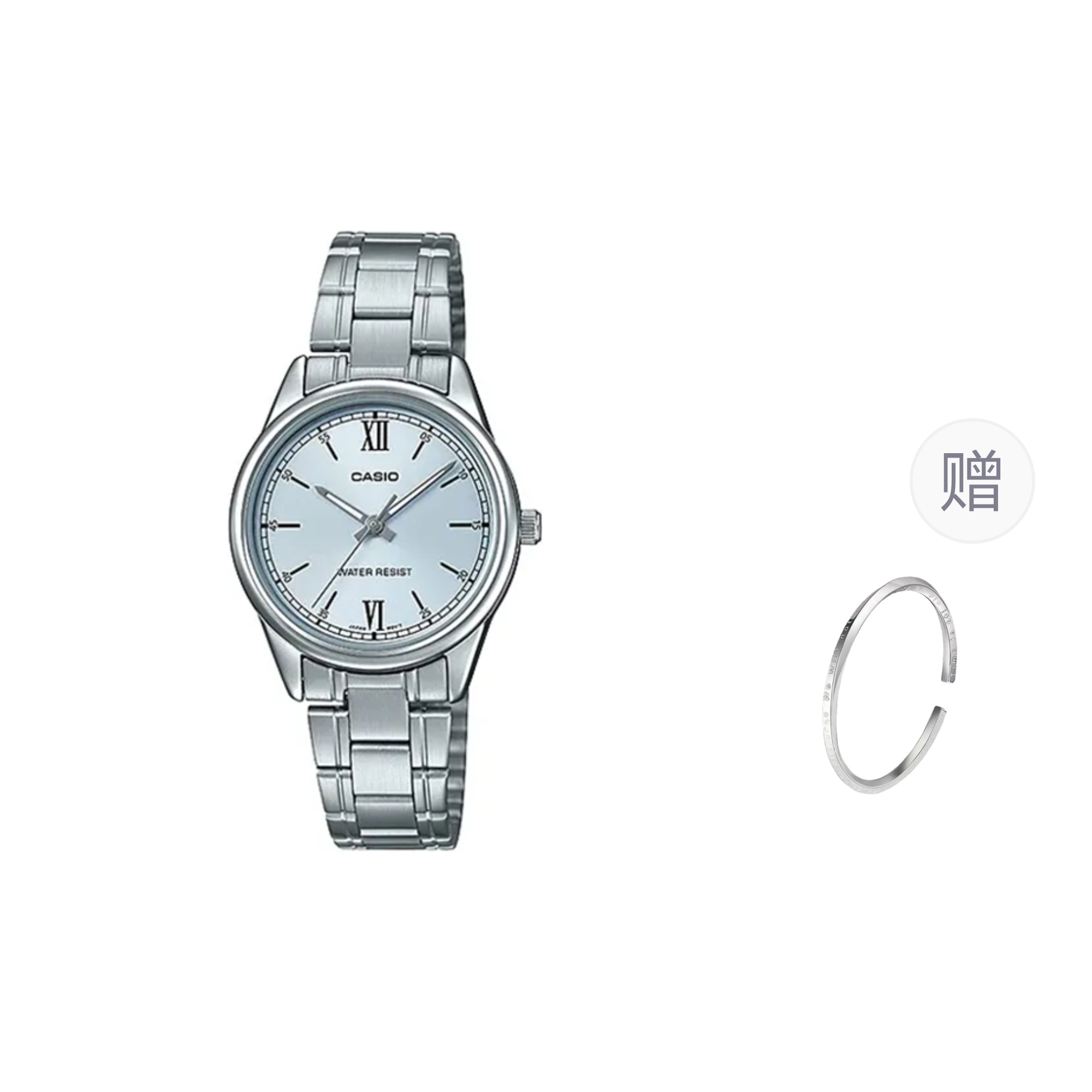 

CASIO Часы Women's DRESS Blue Watch, Silver Dial