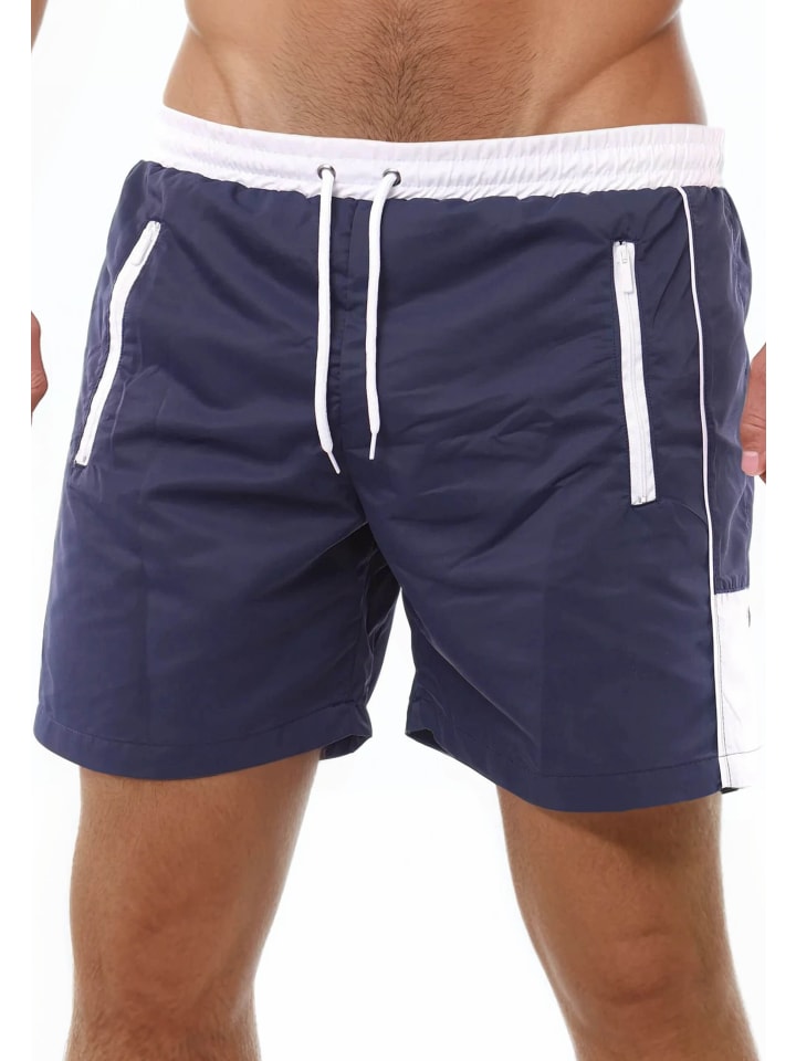 

Плавки/шорты для плавания на молнии темно-синего и белого цветов RESLAD