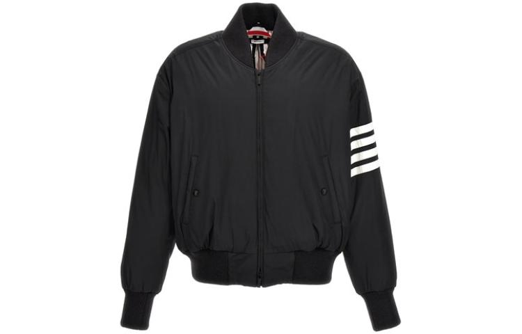 

THOM BROWNE Четырехполосная застегивающаяся бомбер-куртка, Black